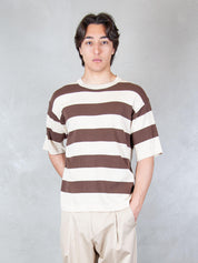 Seinse Maglia <BR/>Tee Rigato ME3258 MOKA/WHT Seinse 