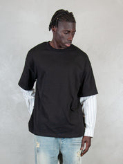 Acupuncture T-shirt <BR/>Layered Long T1 LAYERED LONG T2 WASHED BLACK Acupuncture 