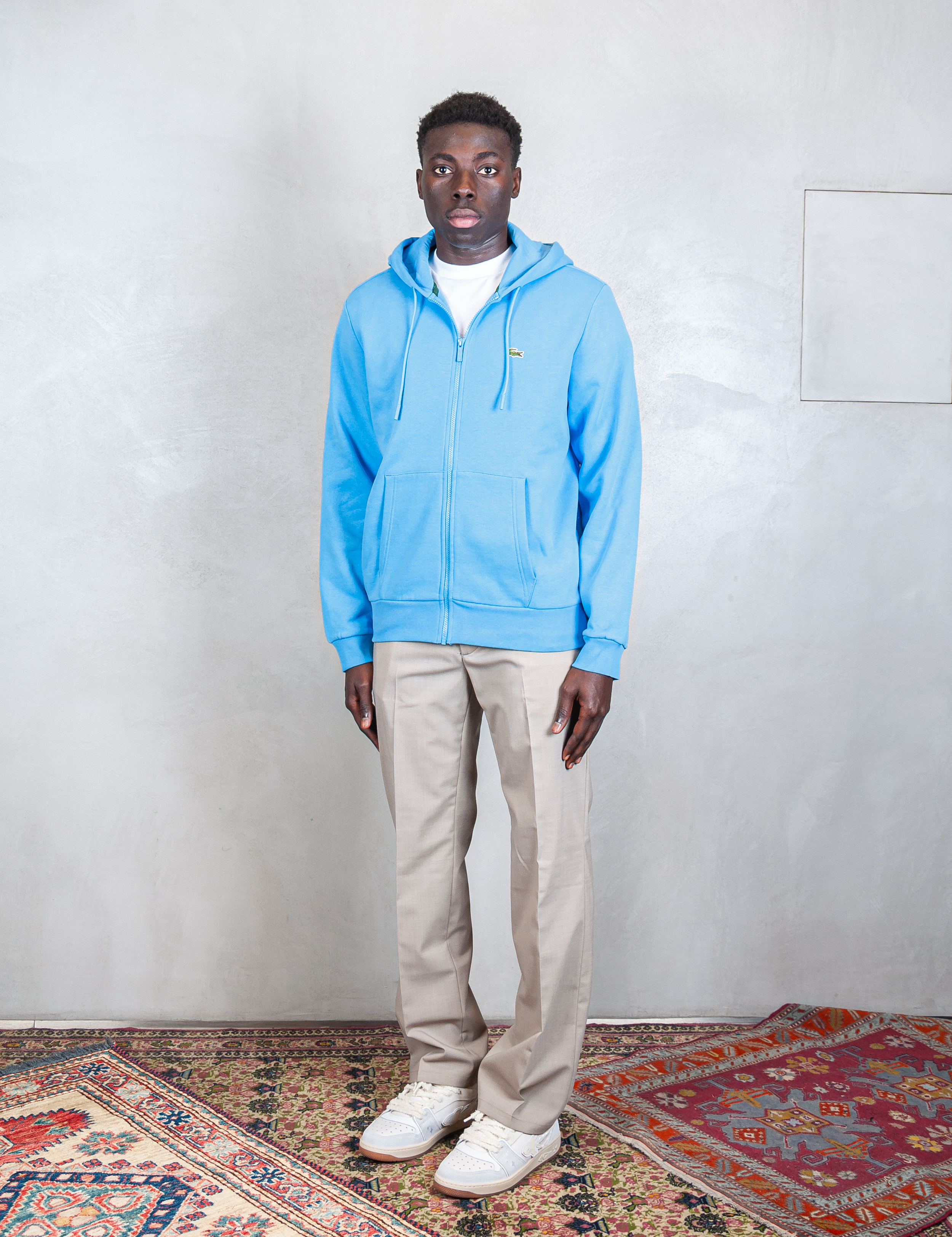 >Felpa cappuccio con zip SH9626 4XA Lacoste 