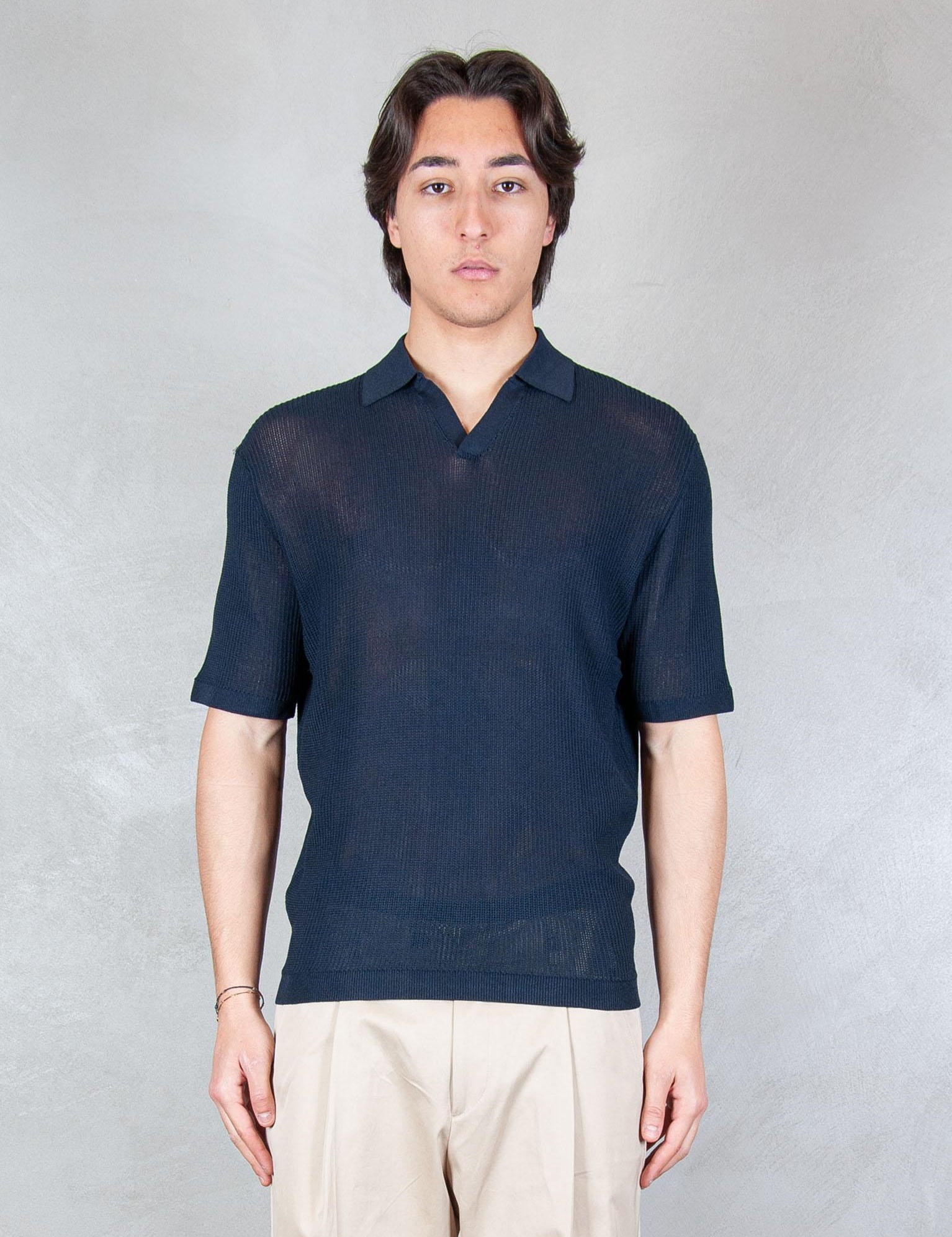 >Polo Capri Traforata ME3203 BLUE NAVY Seinse 