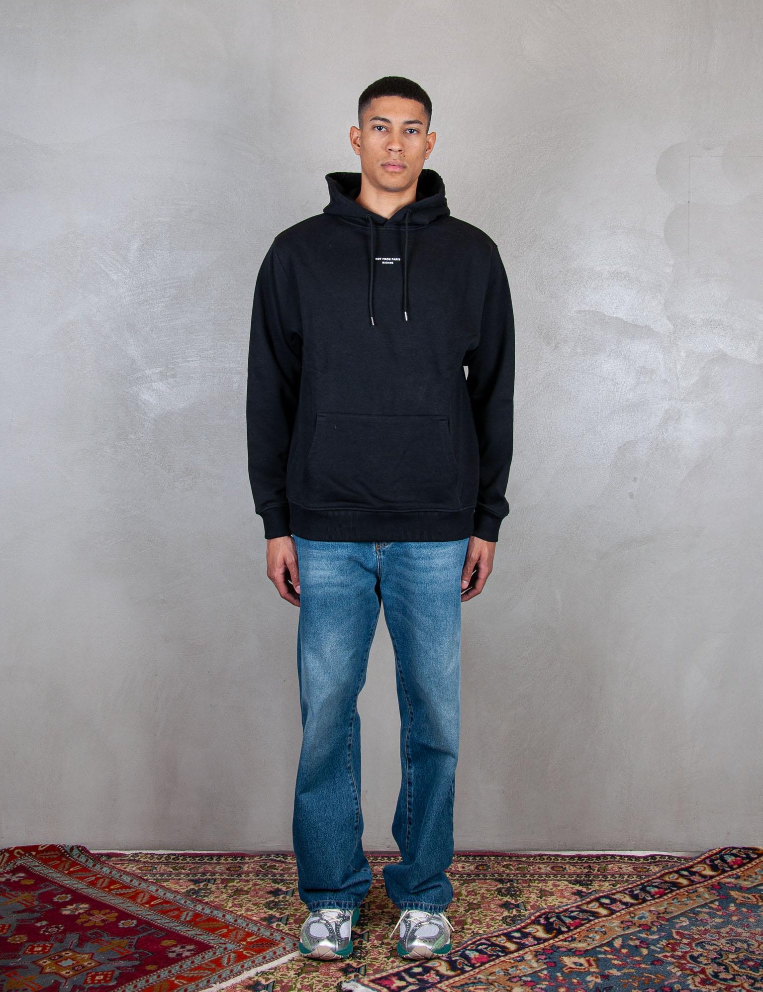 >Hoodie Slogan HO161-CO127 BL Drôle De Monsieur 