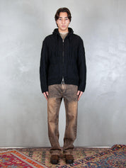 Maglia zip treccia MA3403 NERO I'm Brain 