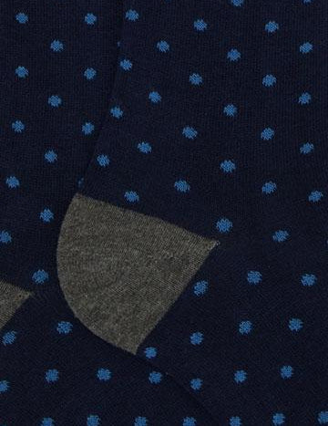 Calze lunghe uomo cotone blu fantasia pois AP103013 12860 Gallo 