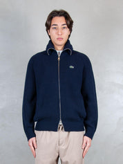Lacoste <BR/>Maglione zip a coste in lana cardata AH5175 166 Lacoste 