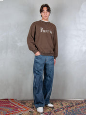 Parra Felpa <BR/>Weird Trad Logo crewneck 54321 BROWN Parra 