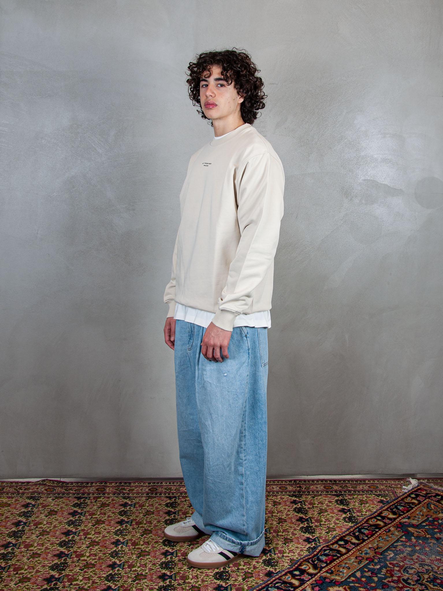 Le Sweatshirt Slogan Classique SW148-CO127 MT Drôle De Monsieur 