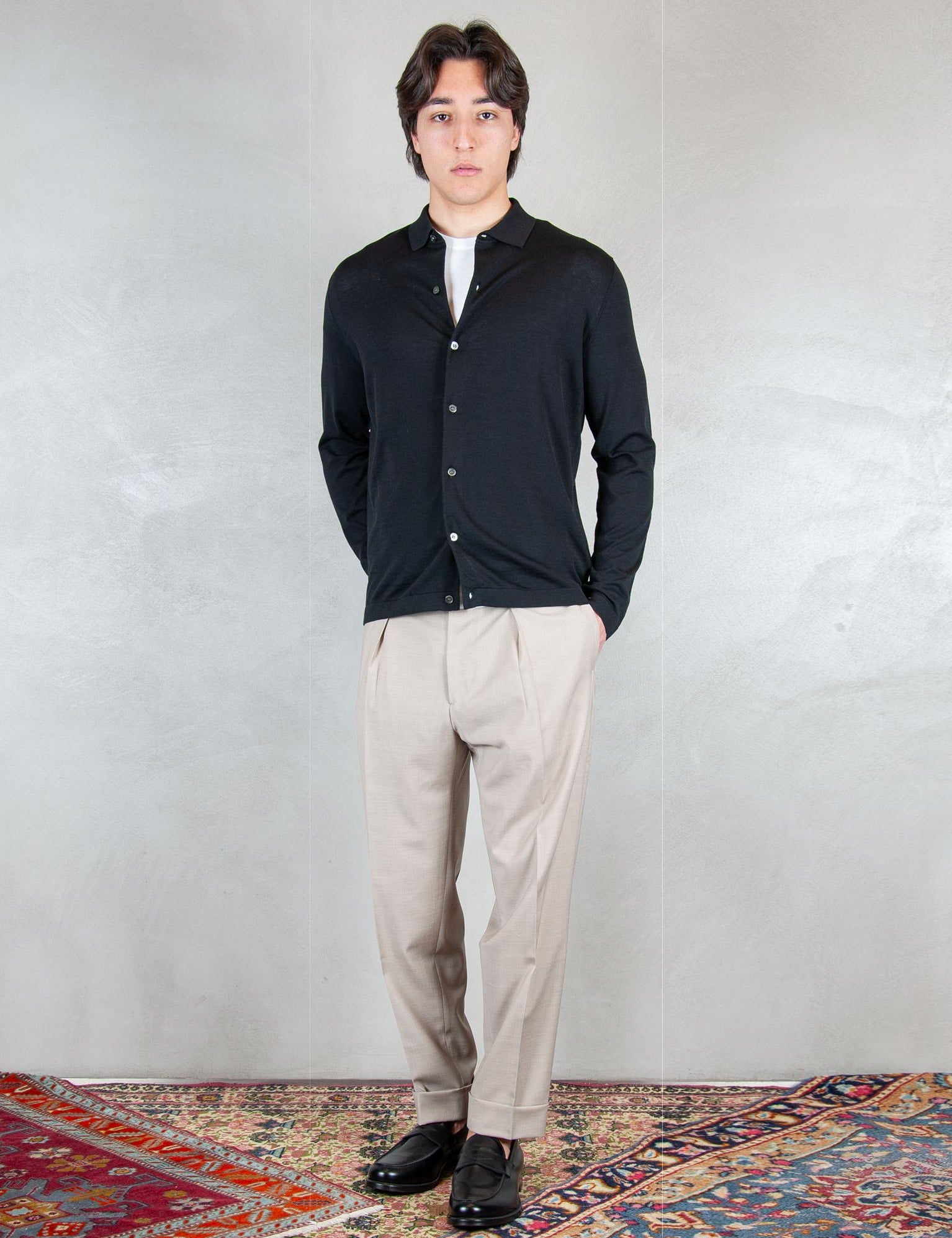 >Camicia Cotone Egiziano DK17039 NERO Raphael - Dkt 