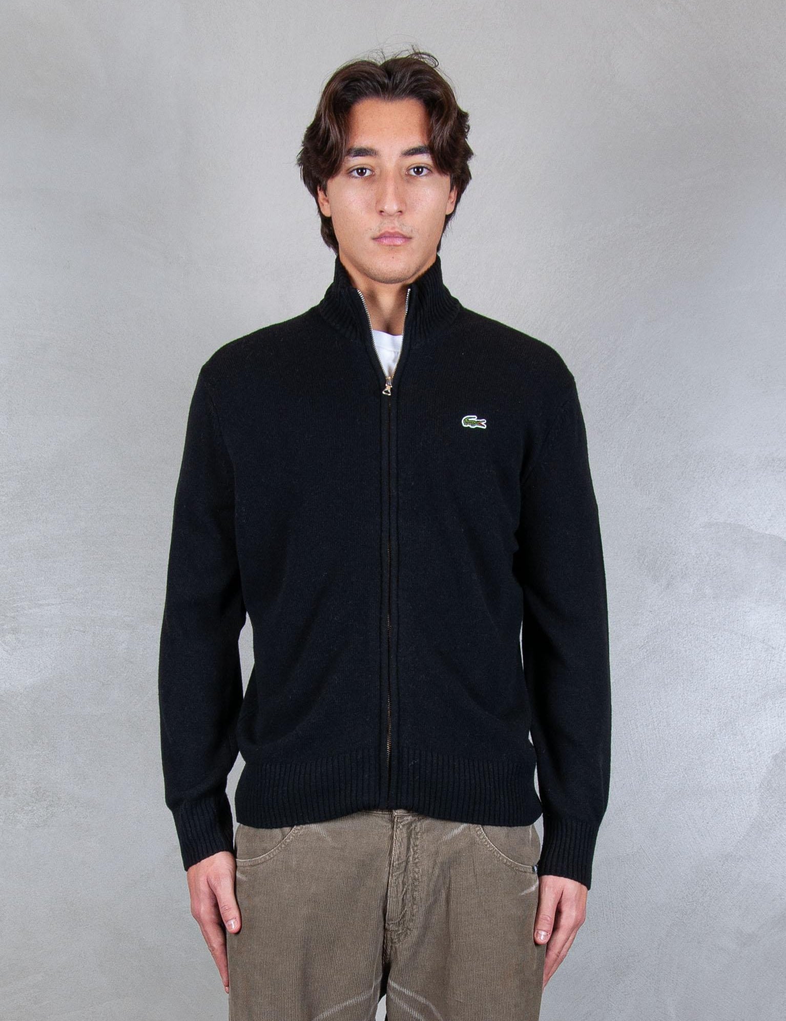 >Maglione zip in lana cardata AH5181 031 Lacoste 