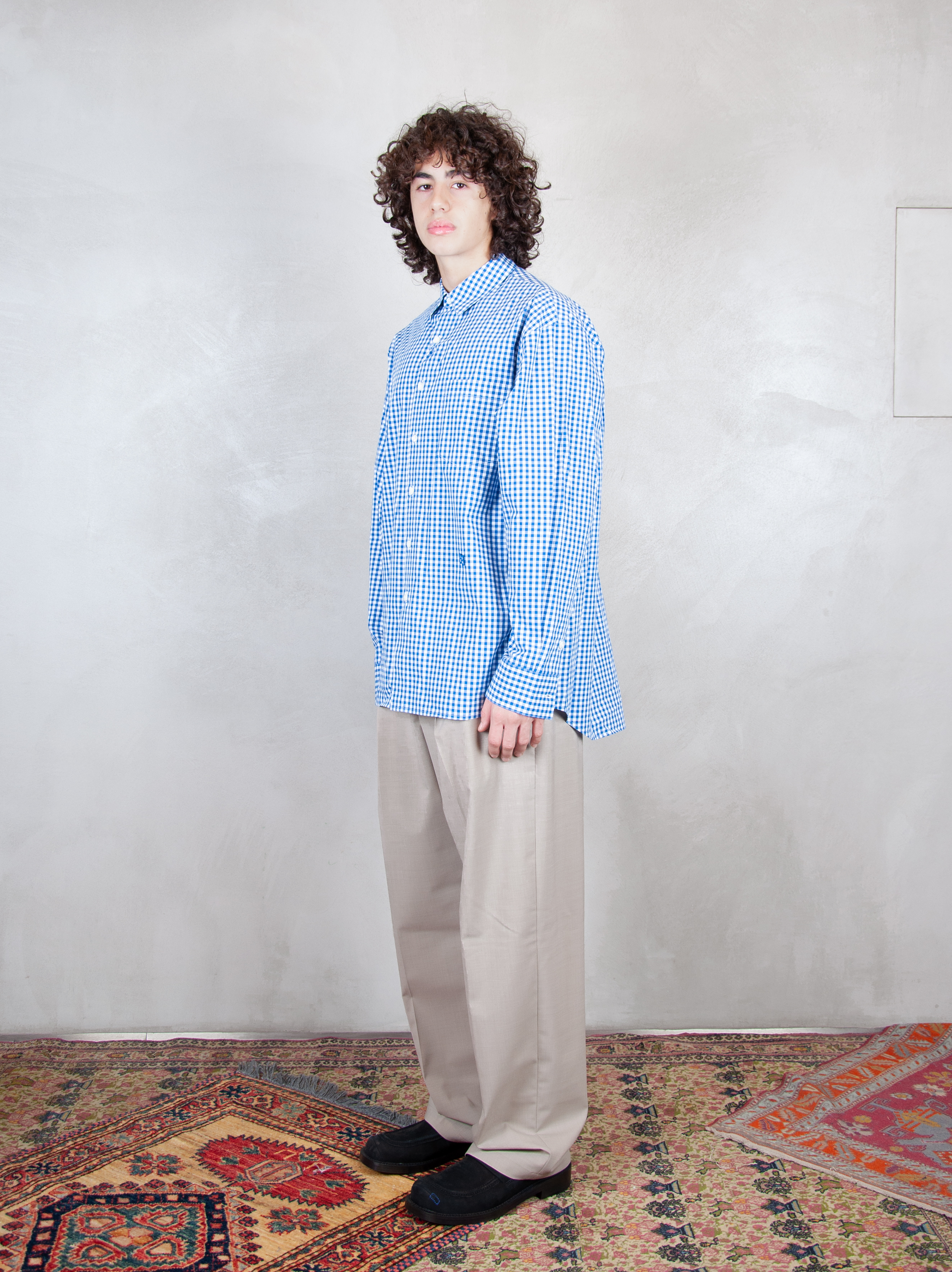 Ader Error Camicia Check Shirt BMSGFYSH0102 BL-BLUE Ader Error 