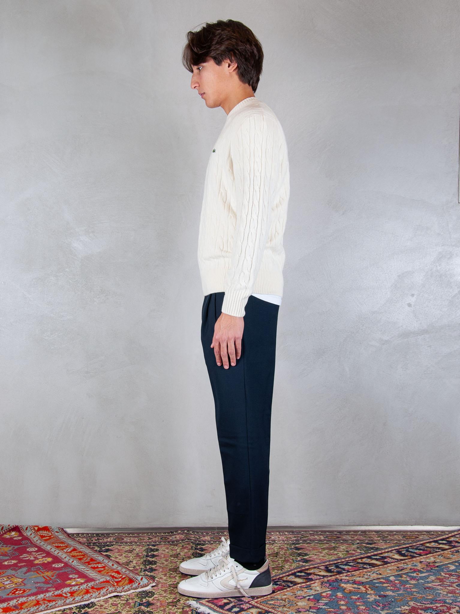 Maglione girocollo a trecce AH2924 XFJ Lacoste 