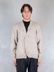 Maglia cardigan rotture MA3417 BEIGE I'm Brain 