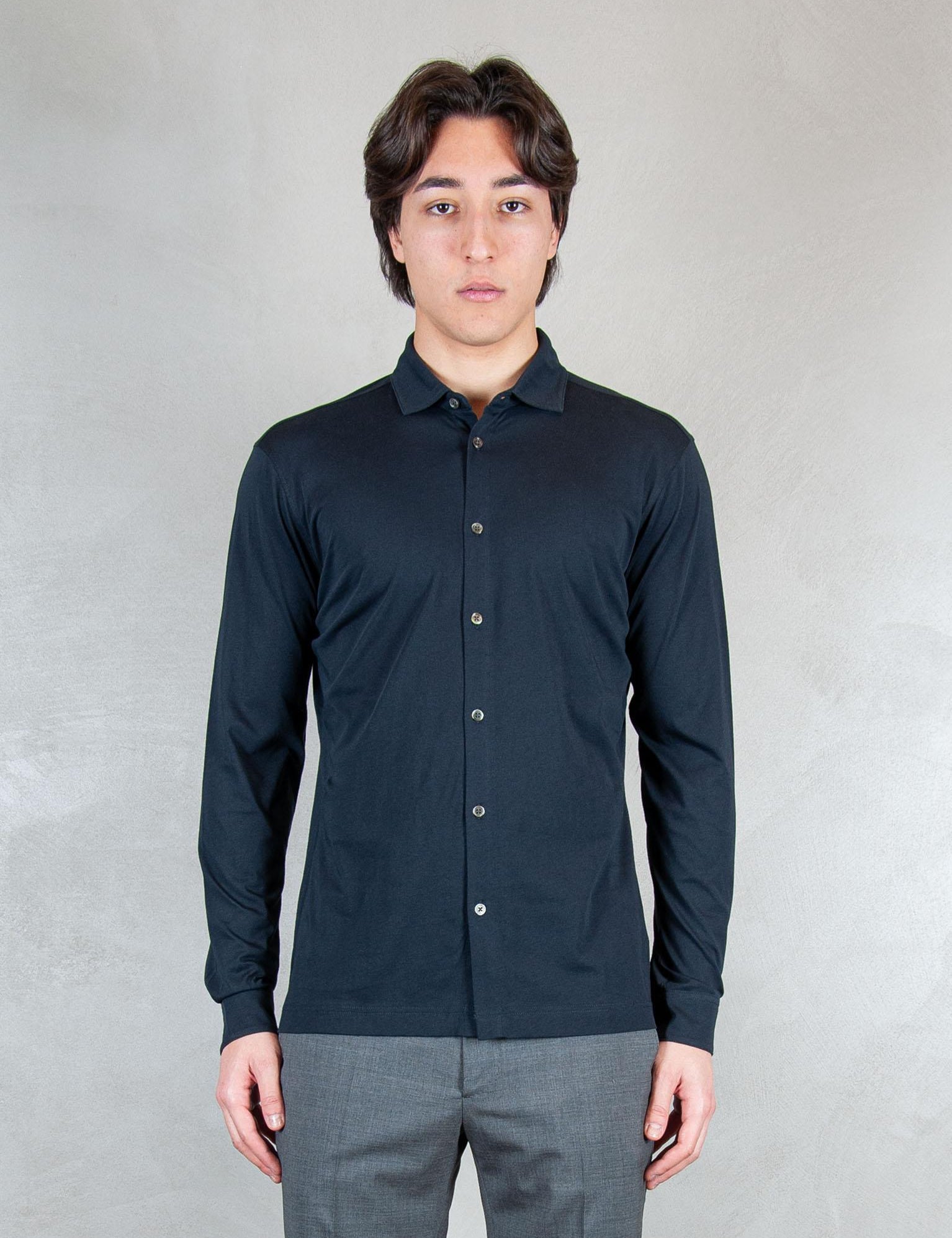 >Camicia Cotone Pima DK17109 BLU NOTTE Raphael - Dkt 