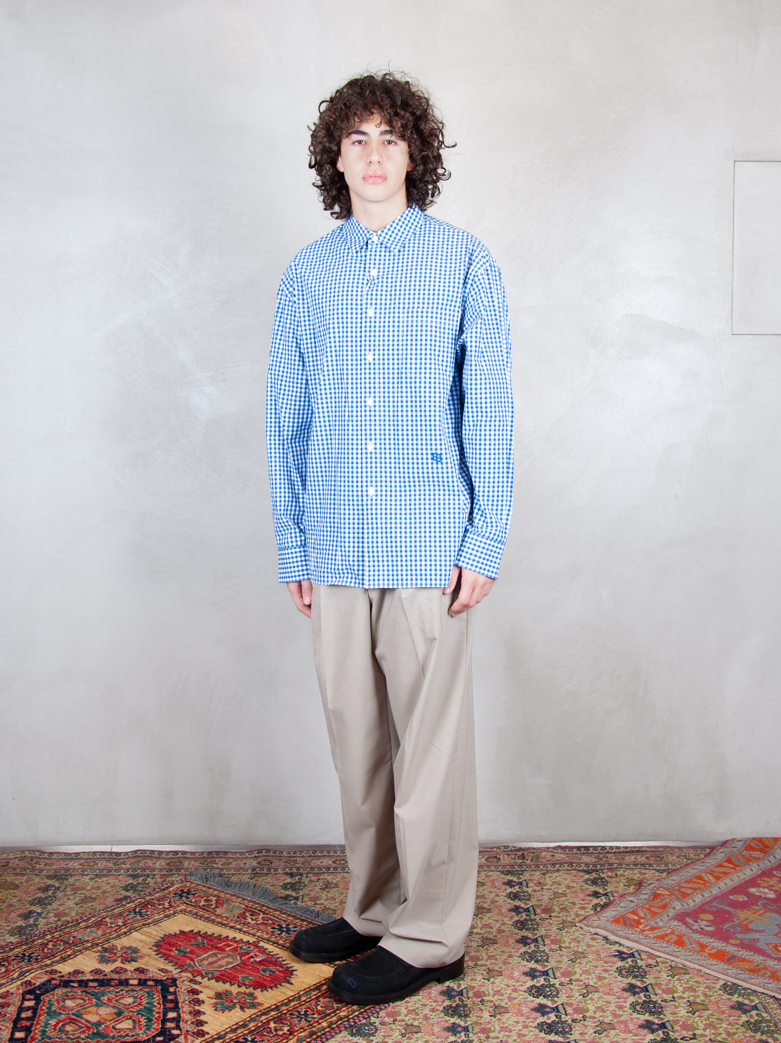 Ader Error Camicia Check Shirt BMSGFYSH0102 BL-BLUE Ader Error 