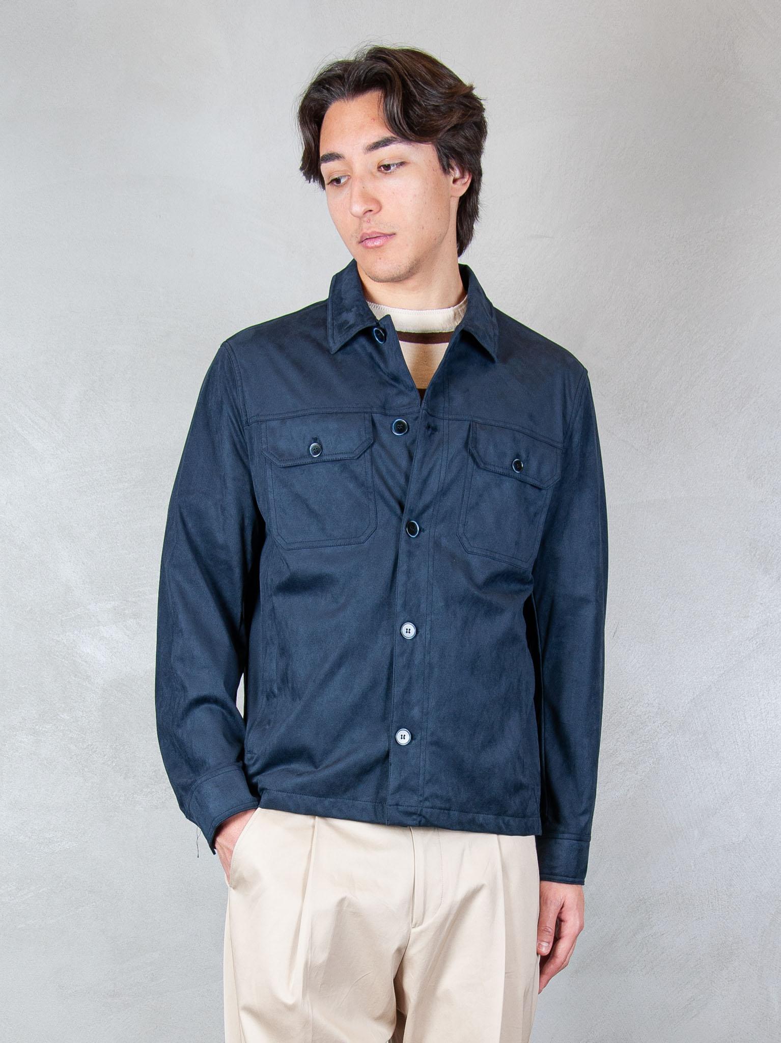 Seinse Giubbotto Camicia Ecopelle GBE1137 BLUE NAVY Seinse 
