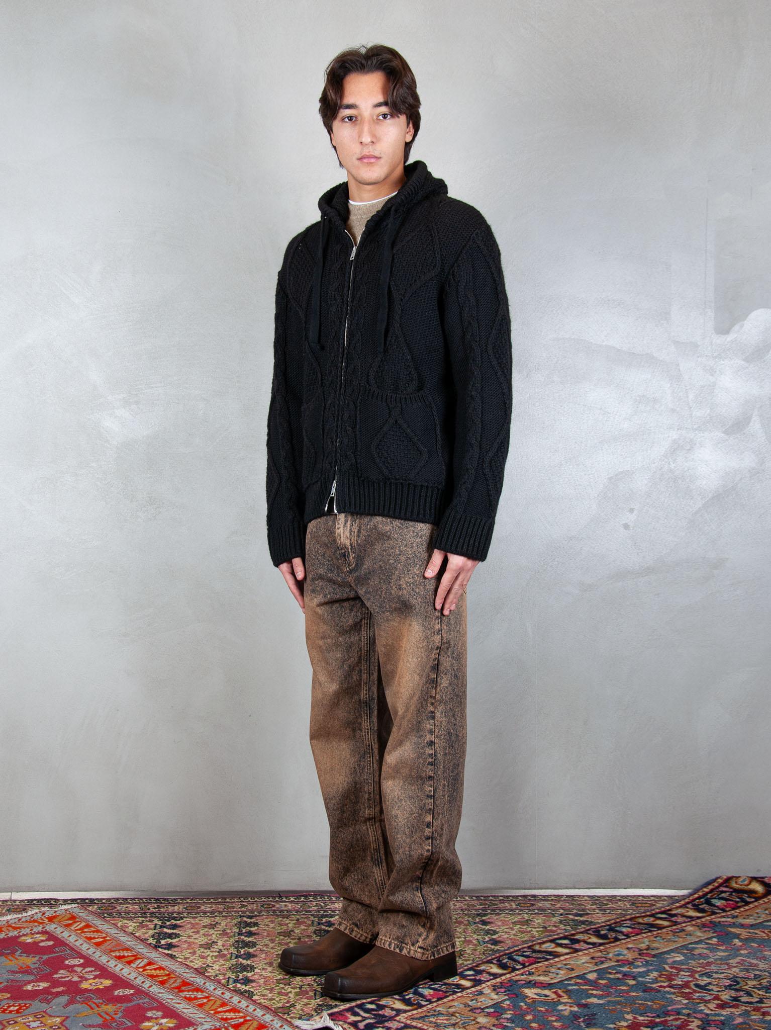 I'M Brian Maglia zip treccia MA3403 NERO I'm Brain 