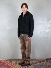 I'M Brian <BR/>Maglia zip treccia MA3403 NERO I'm Brain 