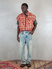 Acupuncture Camicia <BR/>Texas Shirt TEXAS SLEEVLESS CHECK RED Acupuncture 