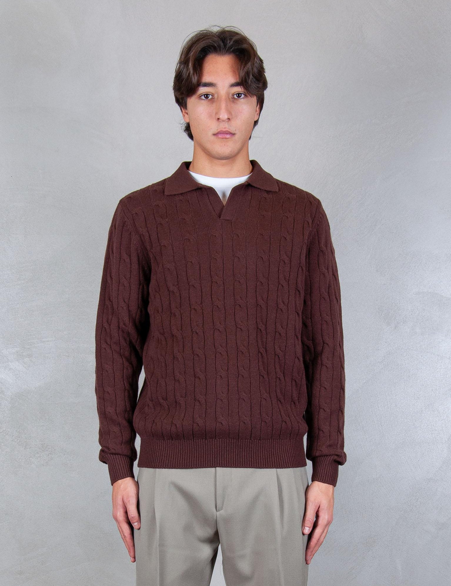 >Downing braid polo wool DOW0003 00033I MC2 St Barth 