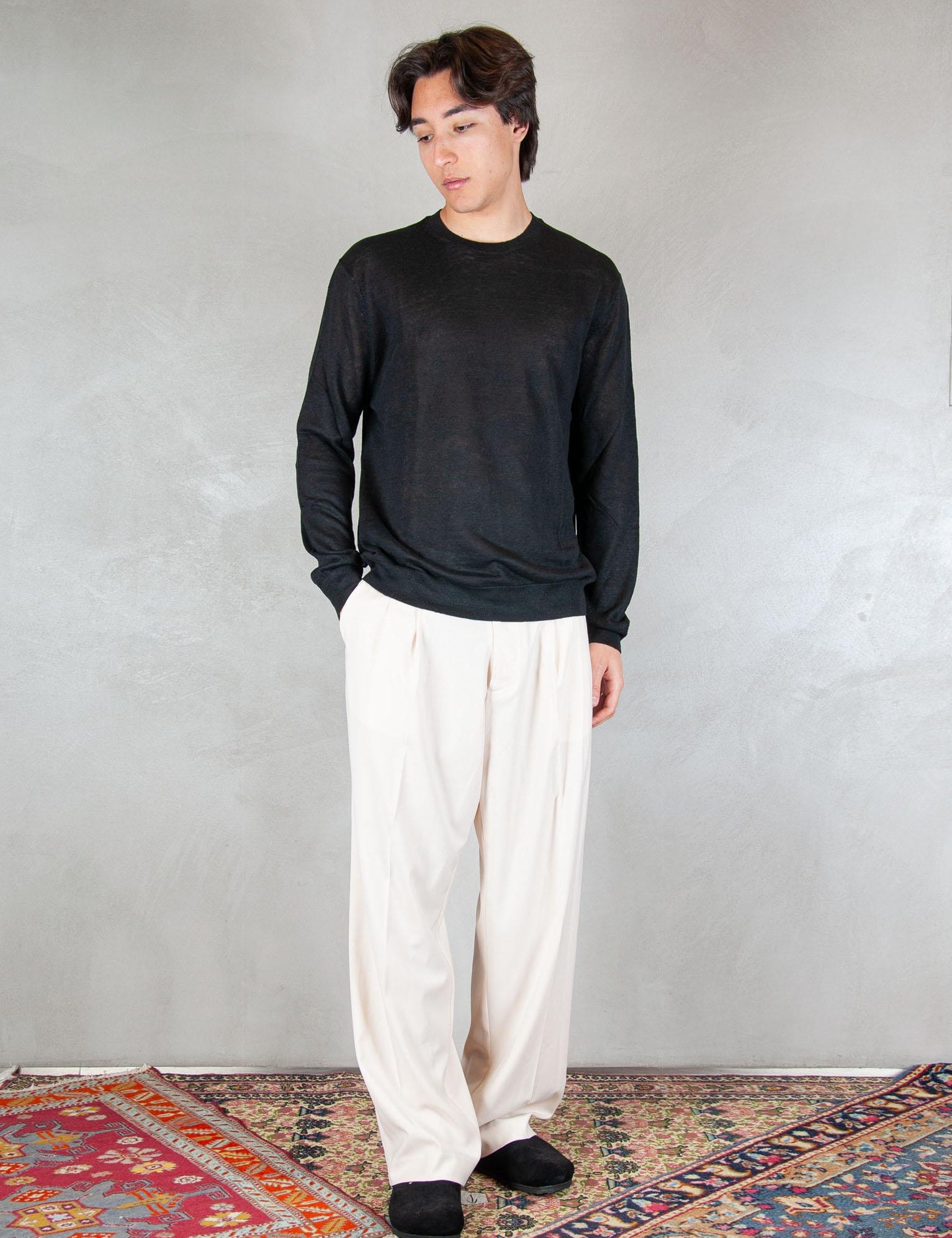 >Pantalone Loose 2 pinces PA3680 PANNA I'm Brian 