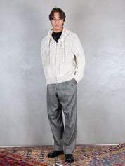 Maglia zip treccia MA3403 PANNA I'm Brain 