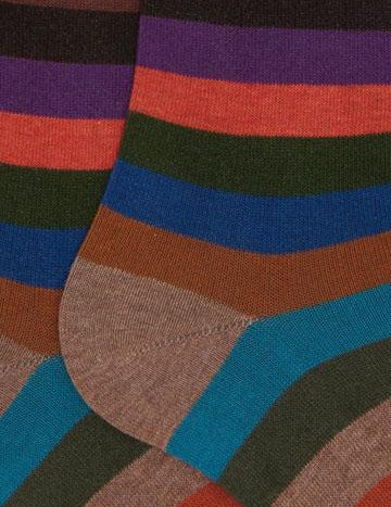 Calze lunghe uomo cotone beige righe pari AP103118 30735 Gallo 