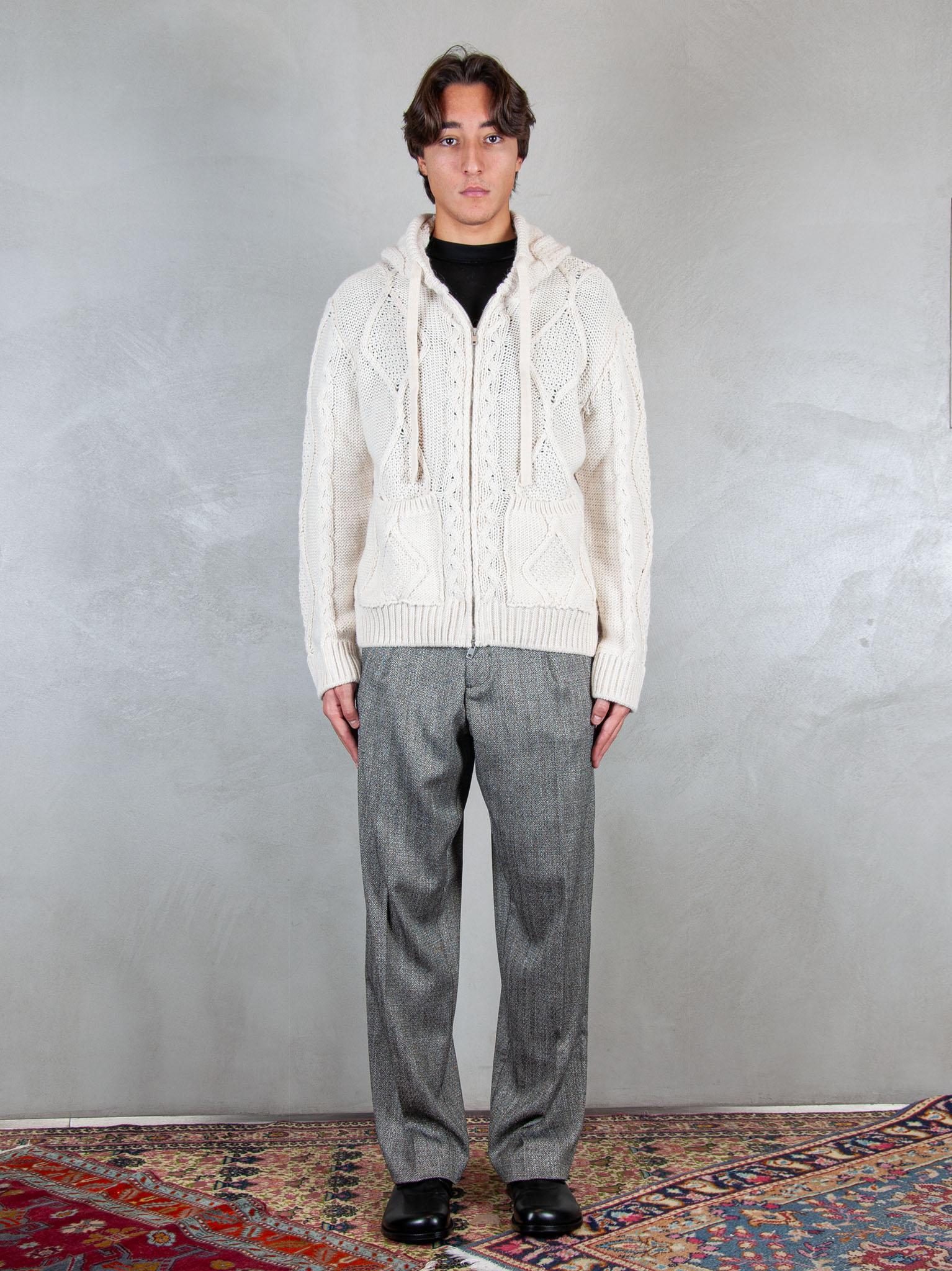 I'M Brian Maglia zip treccia MA3403 PANNA I'm Brain 