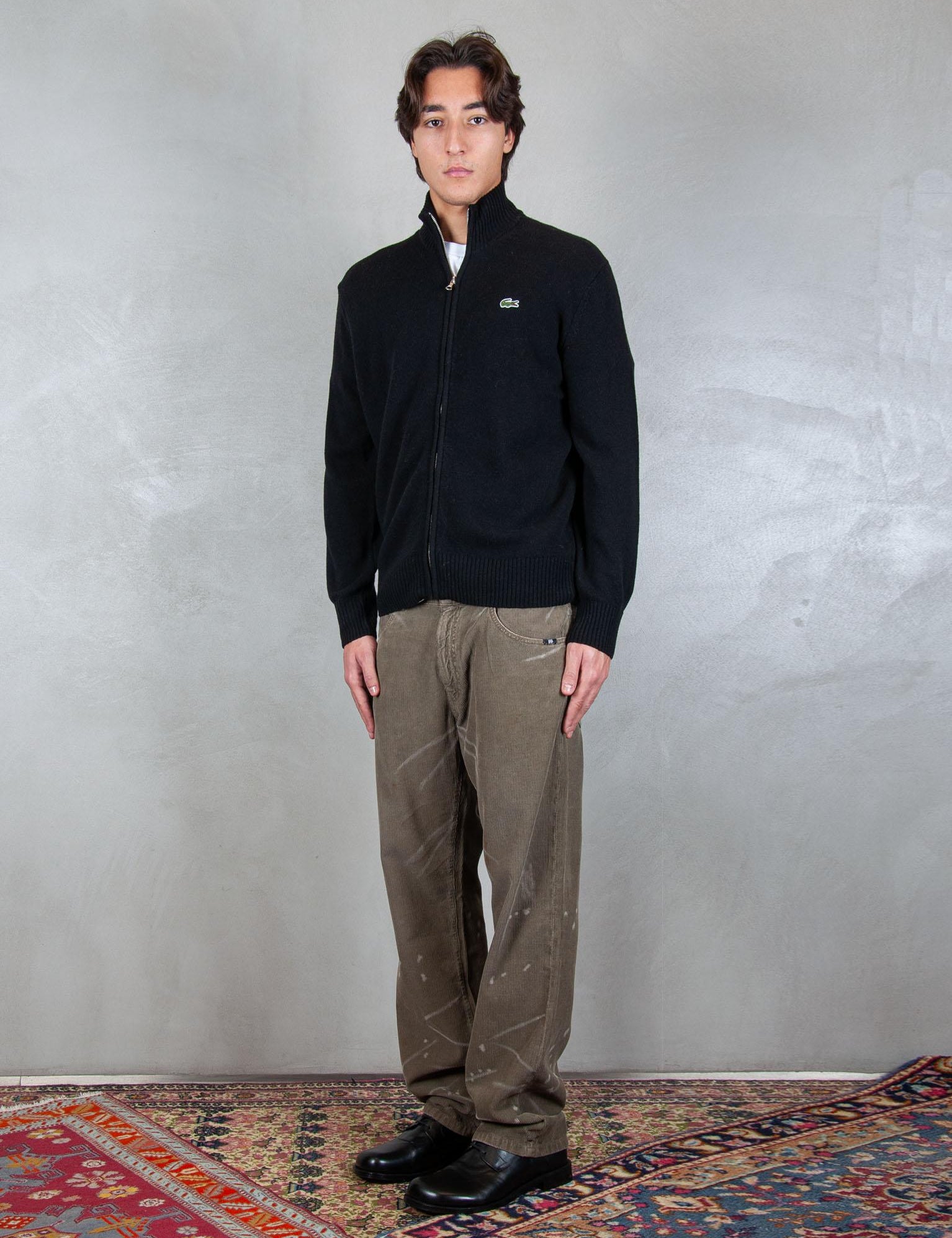 >Maglione zip in lana cardata AH5181 031 Lacoste 