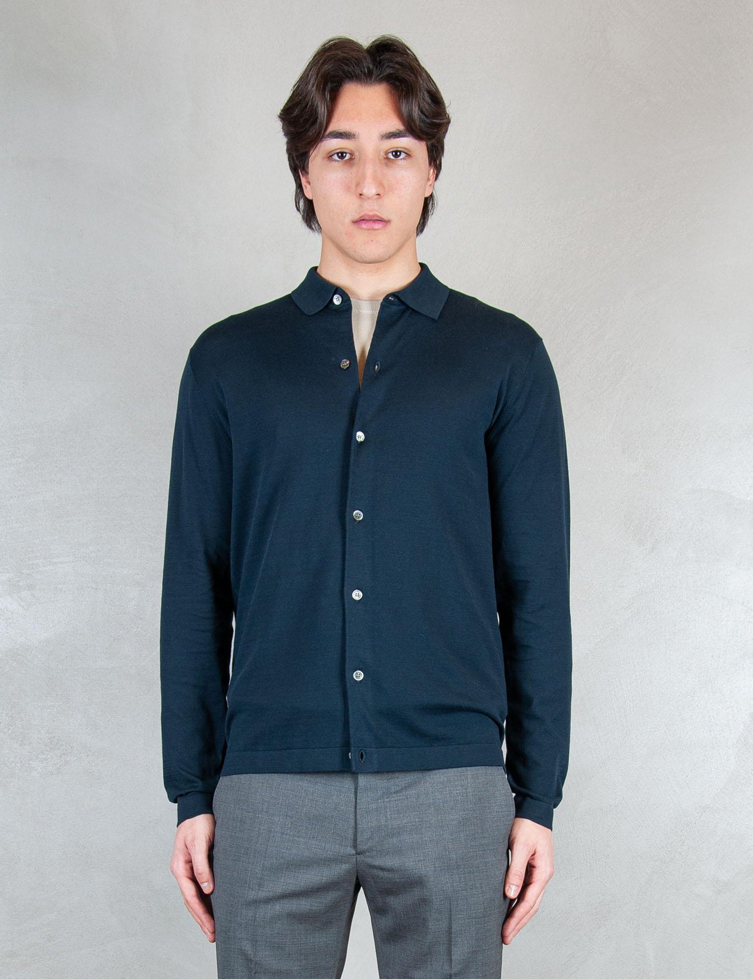 >Camicia Cotone Egiziano DK17039 BLU NOTTE Raphael - Dkt 