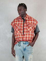 Acupuncture Camicia <BR/>Texas Shirt TEXAS SLEEVLESS CHECK RED Acupuncture 