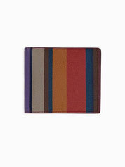 Gallo <BR/>Portafoglio piccolo con portamonete uomo pelle martellata bordò righe multicolor AP515787 32650 Gallo 