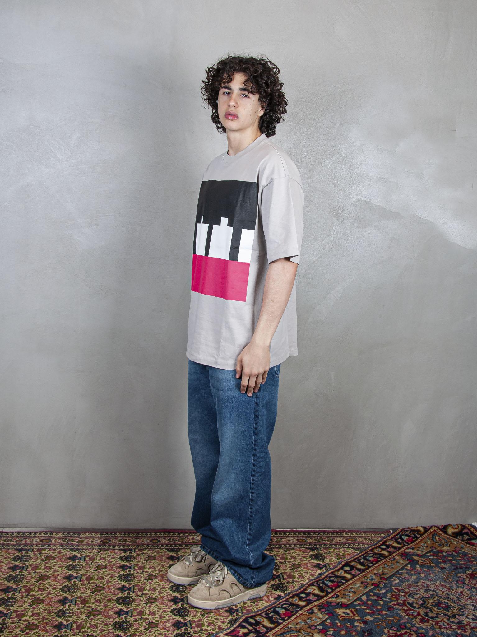 TTT T-Shirt Block Logo TS005 GREY/WHT/RED TTT 