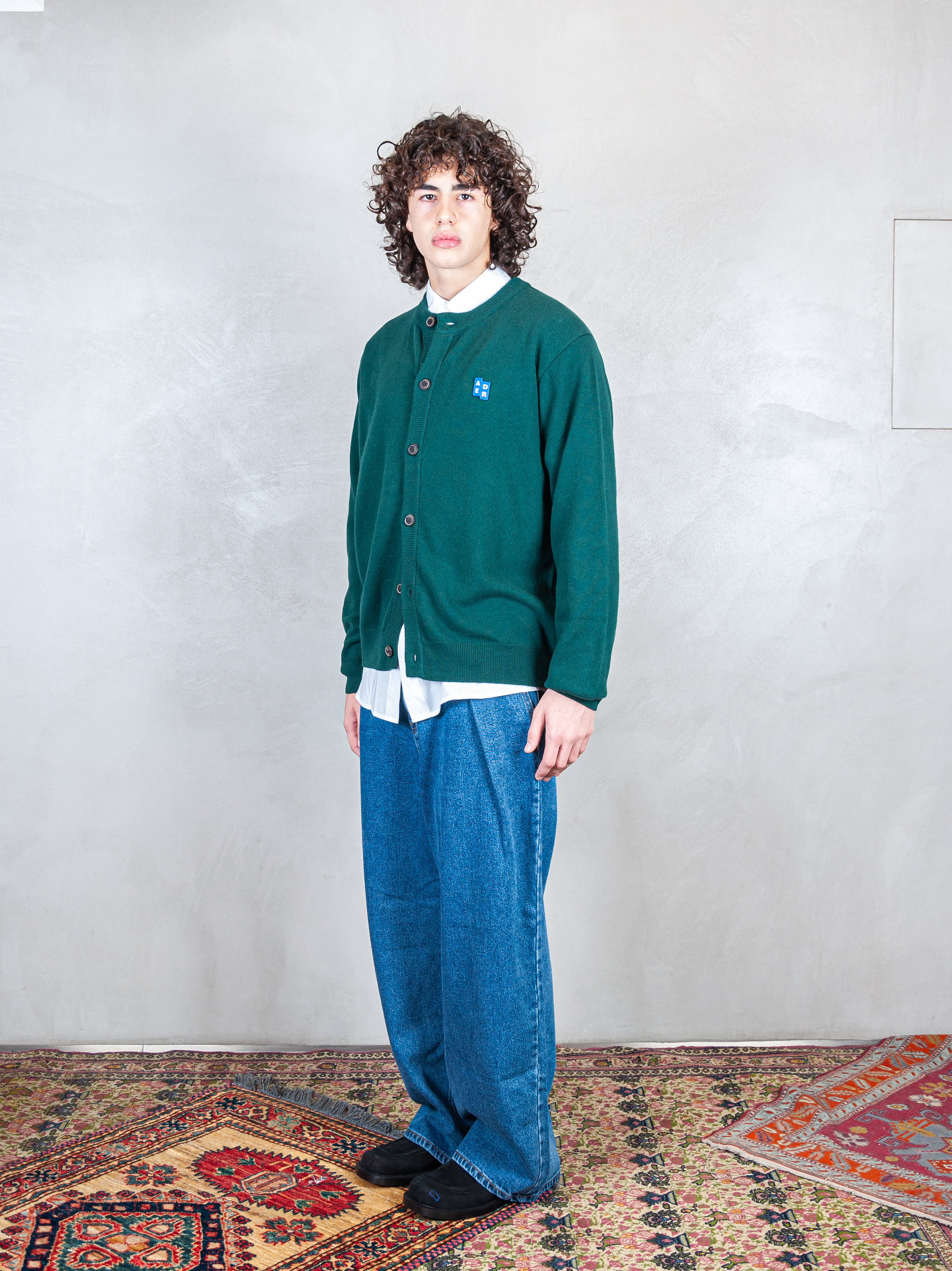 Ader Error Maglia Regular Cardigan BMSGFYKT0702 GN-GREEN Ader Error 