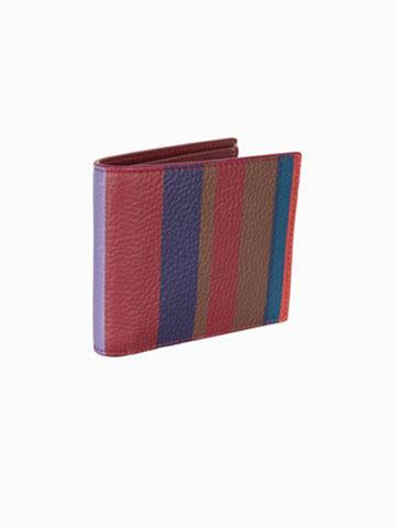 Gallo Portafoglio piccolo con portamonete uomo pelle martellata bordò righe multicolor AP515787 32650 Gallo 