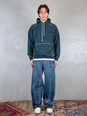 Parra Felpa <BR/>Circled Script Logo hooded 54431 DARK BLUE Parra 