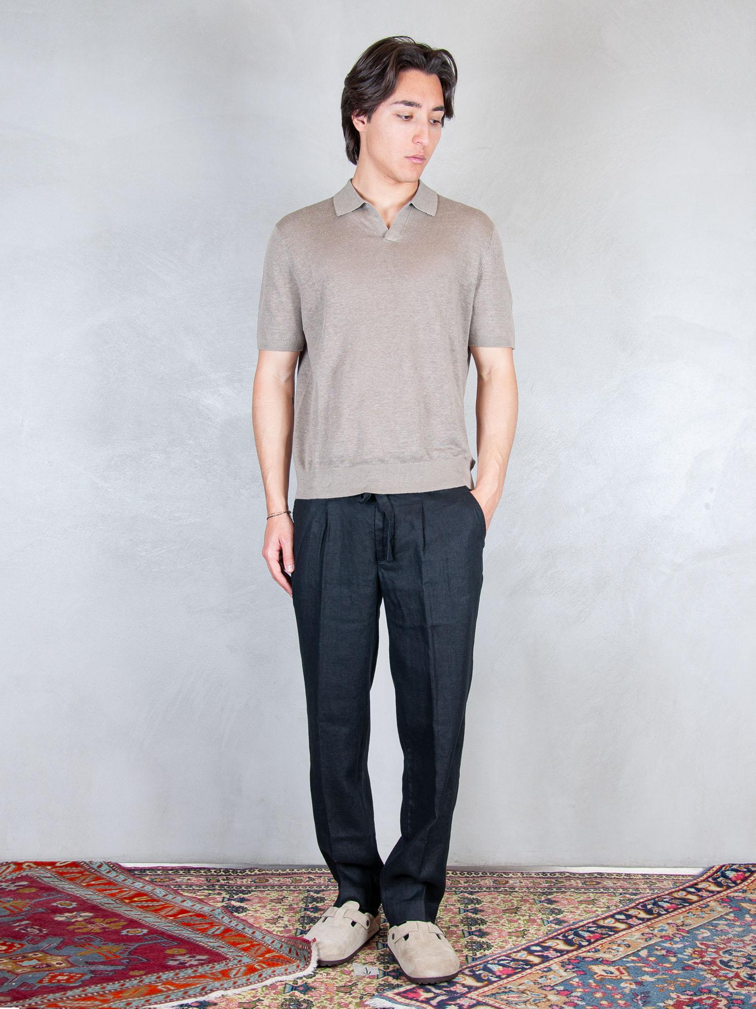 Seinse Pantaloni Coulisse Lino PSE1527 NERO Seinse 