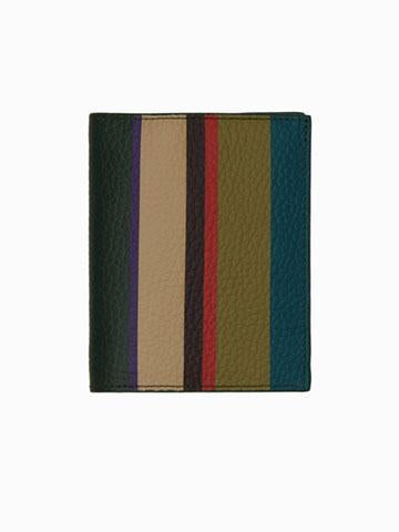 Gallo Porta carta di credito unisex in pelle martellata bordò righe multicolor AP515786 32648 Gallo 