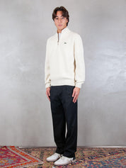 Maglione half zip a coste in lana cardata AH3134 XFJ Lacoste 