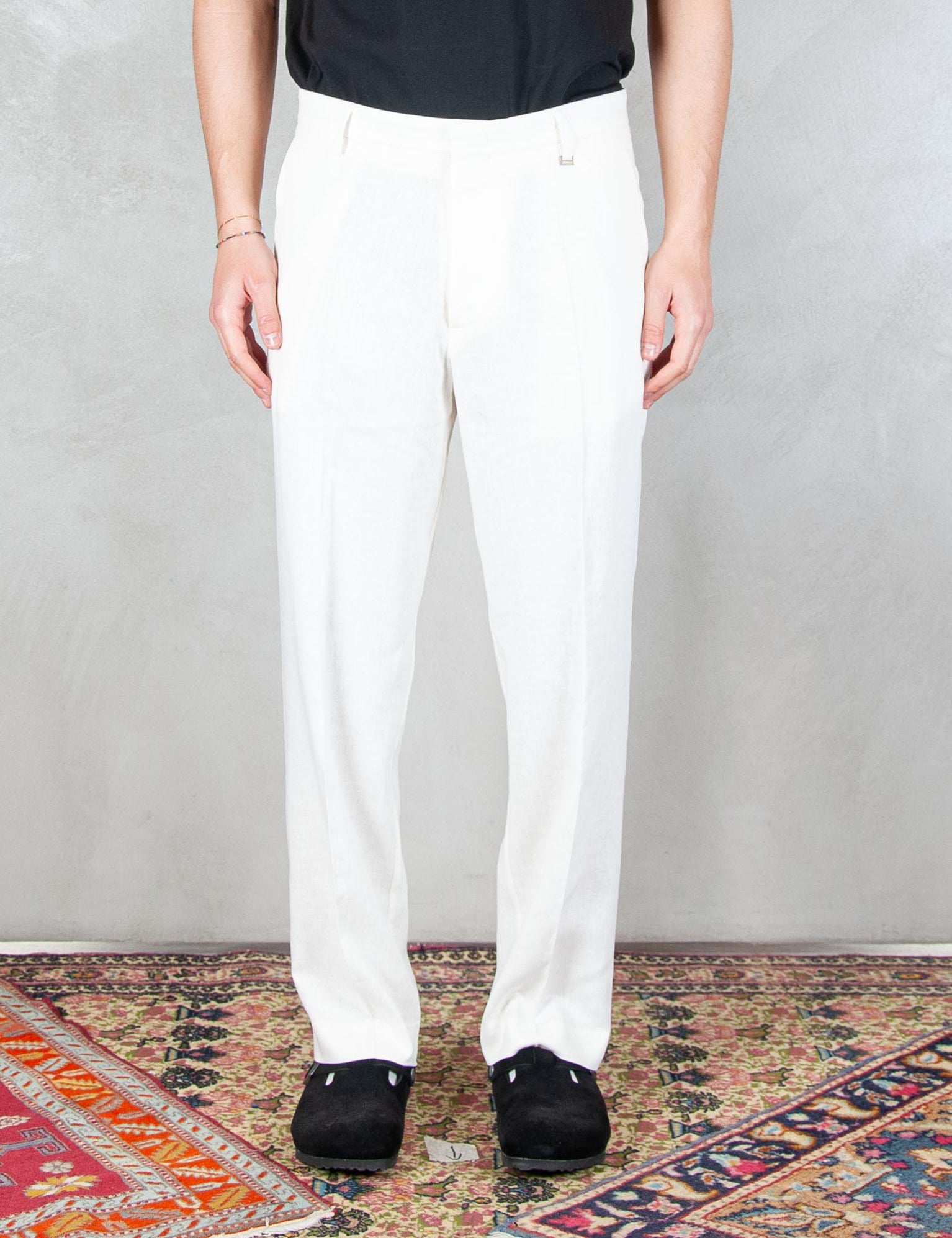 >Pantalone Regular Lino PA3703 BIANCO I'm Brian 