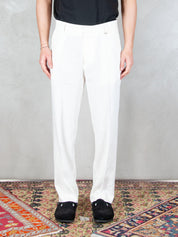 I'M Brian <BR/>Pantalone Regular Lino PA3703 BIANCO I'm Brian 
