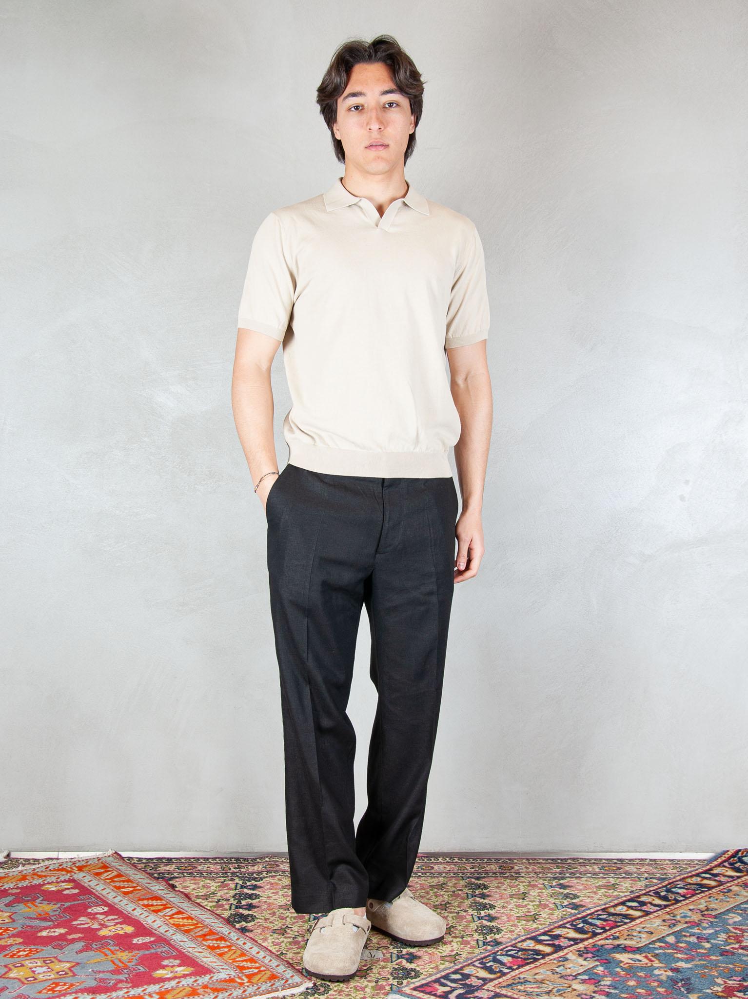 I'M Brian Pantalone Regular Lino PA3703 NERO I'm Brian 