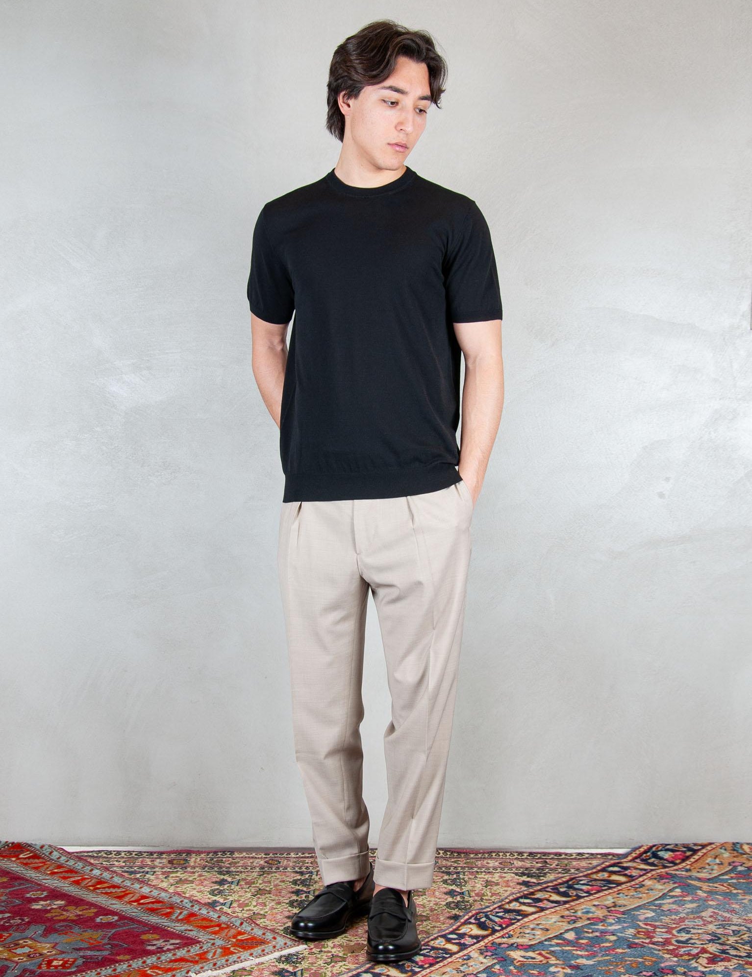 >Tshirt Cotone Crepe DK17003 NERO Raphael - Dkt 