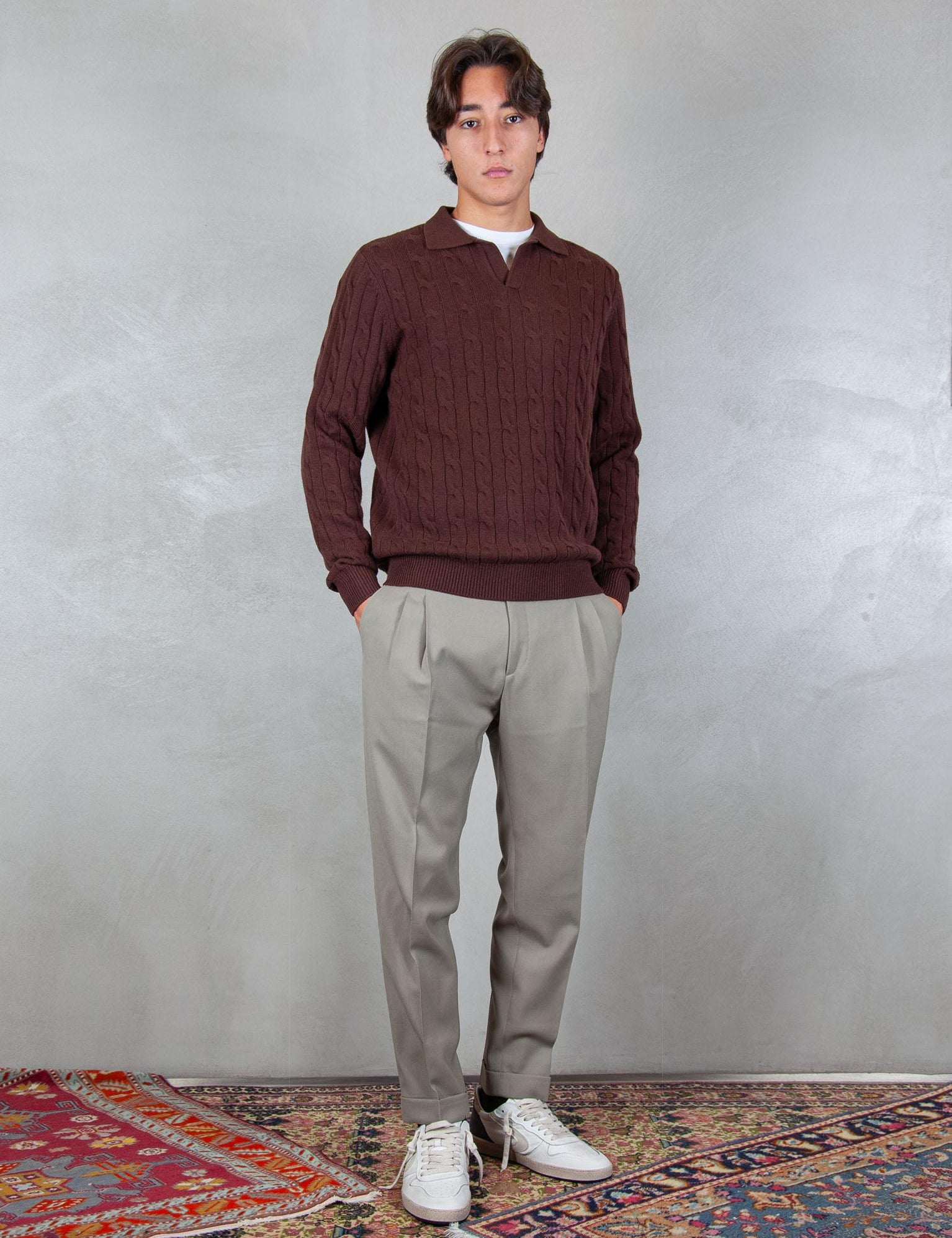 >Downing braid polo wool DOW0003 00033I MC2 St Barth 