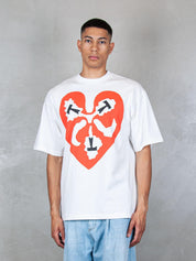 TTT T-Shirt <BR/>Heart tee 13TS010 WHITE TTT 