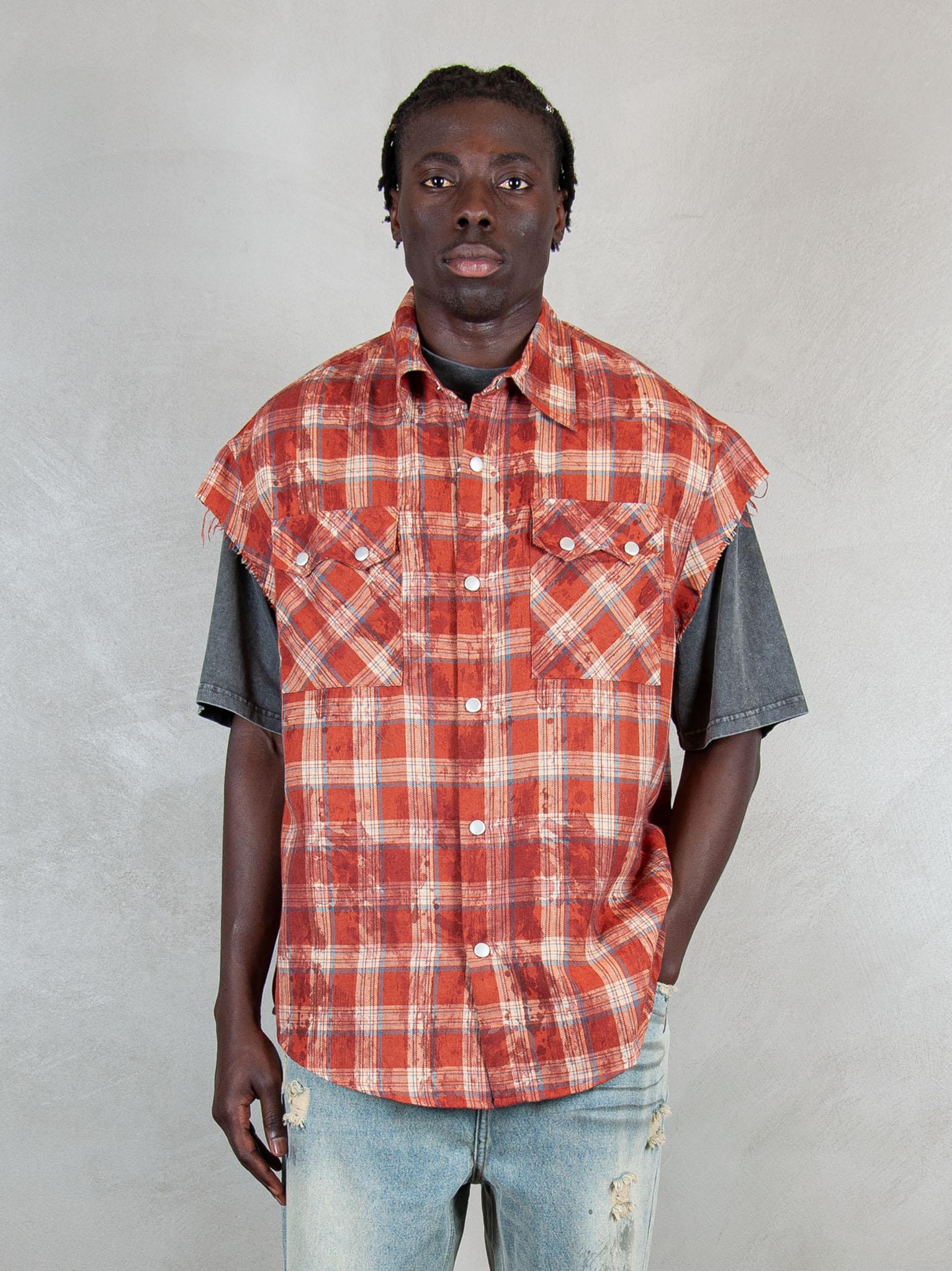 Acupuncture Camicia Texas Shirt TEXAS SLEEVLESS CHECK RED Acupuncture 