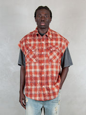 Acupuncture Camicia <BR/>Texas Shirt TEXAS SLEEVLESS CHECK RED Acupuncture 