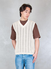Seinse Maglia <BR/>Gilet Scollo V ME3254 OFF WHITE Seinse 