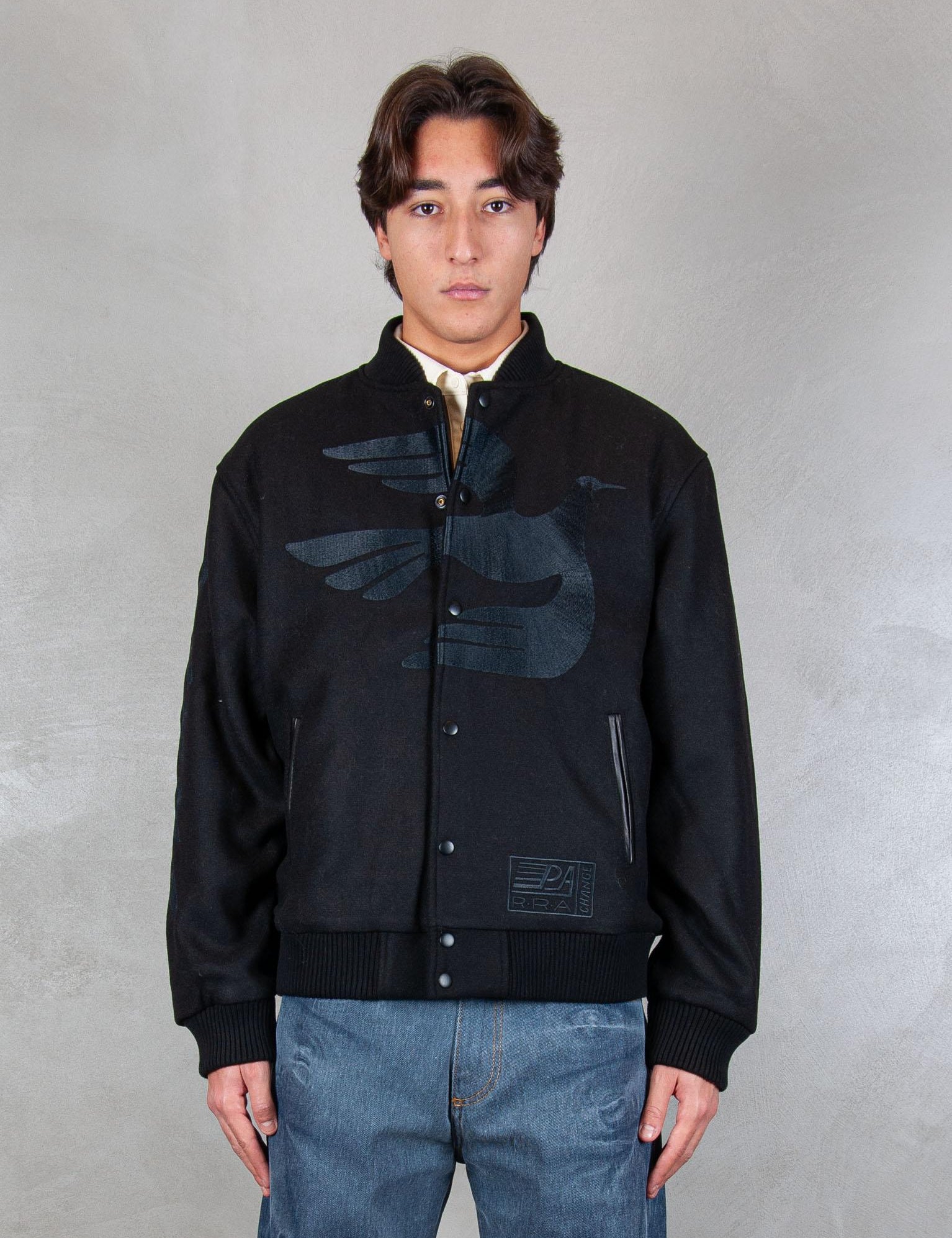 >Not Movie Quality varsity jacket 54365 BLACK Parra 