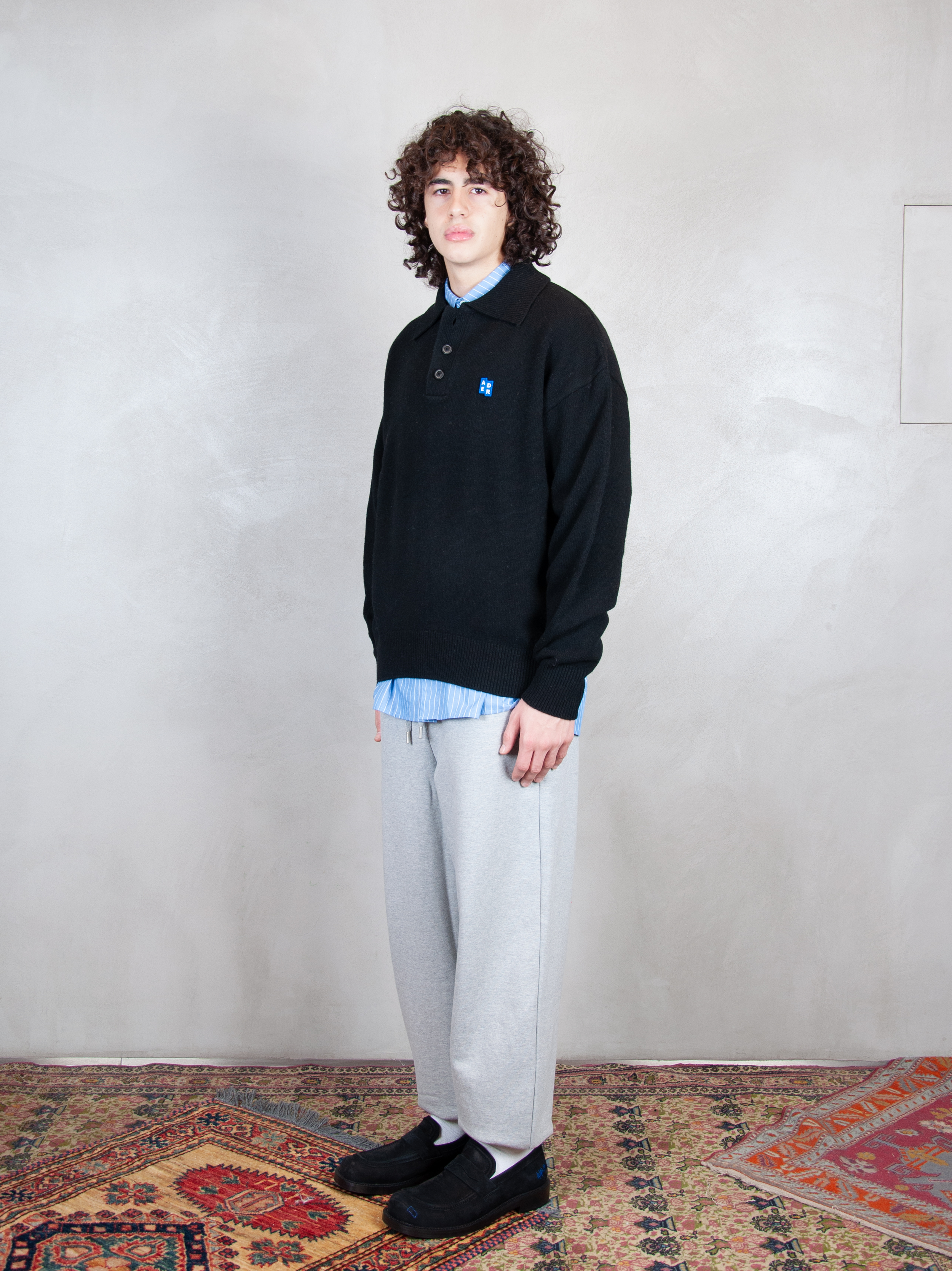 Ader Error Maglia Polo Knit BM42FYKT0106 BK-NOIR Ader Error 