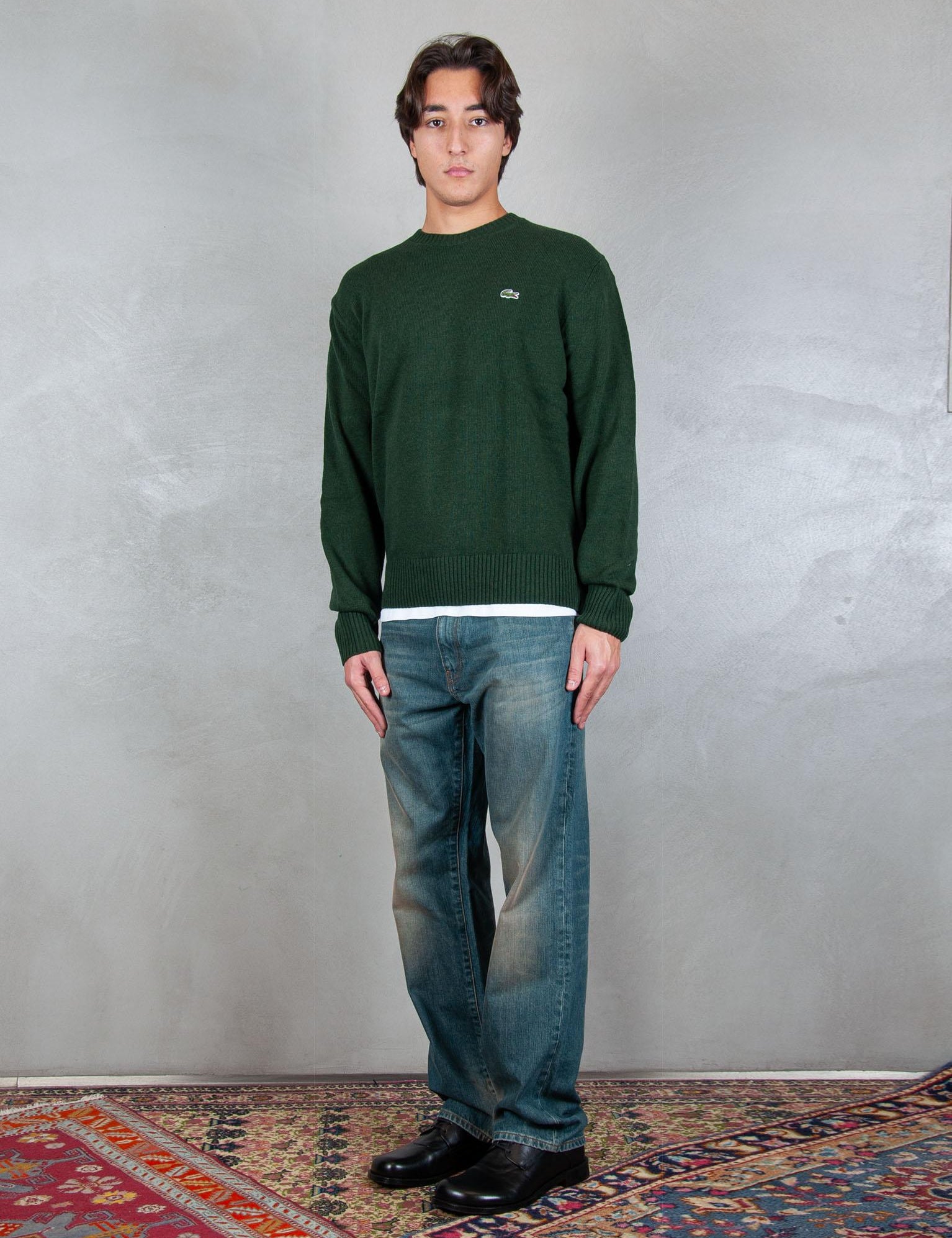 >Maglia girocollo in lana cardata AH2916 YZP Lacoste 