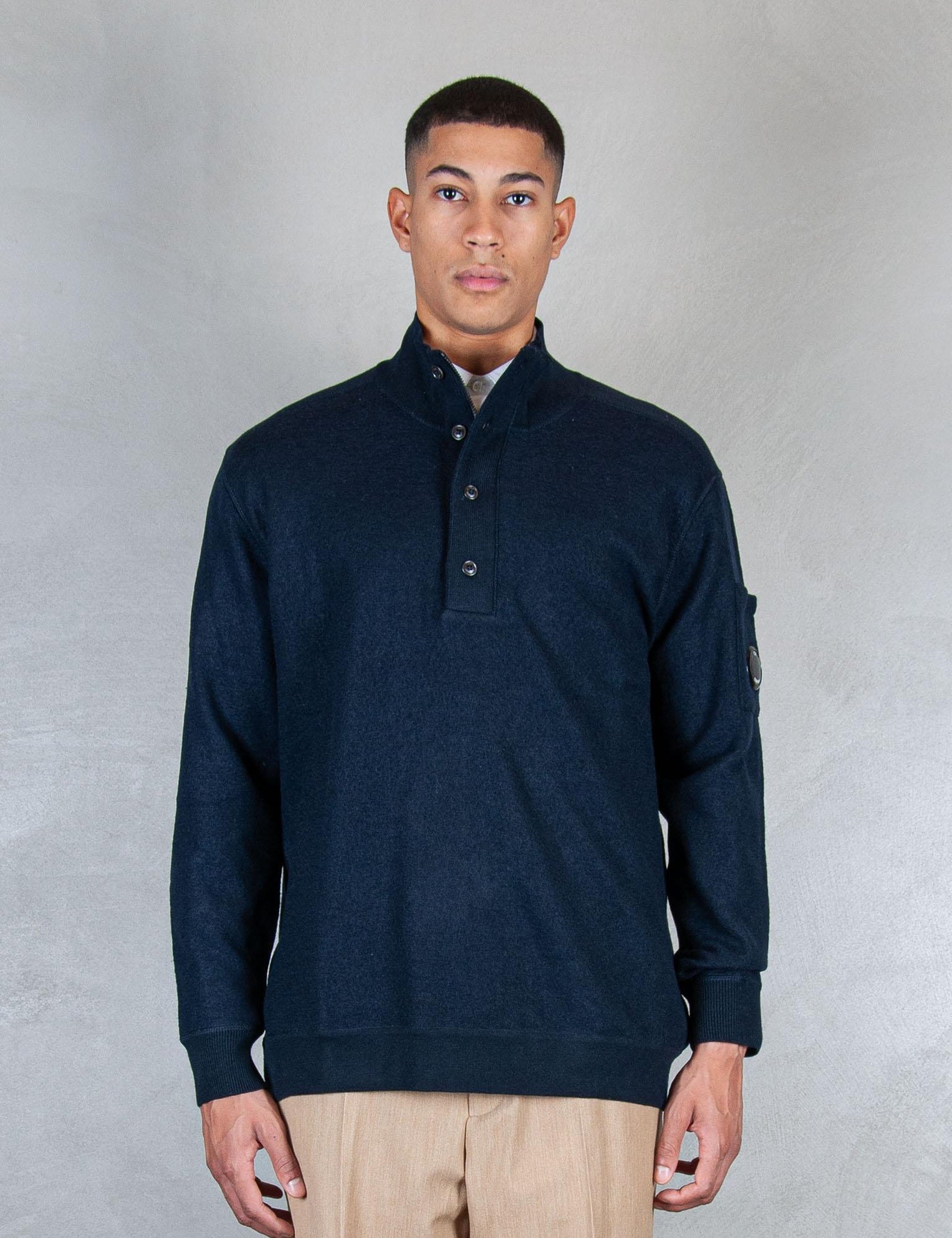 >Wool Felted polo KN199A-110468A 888 C.P. company 